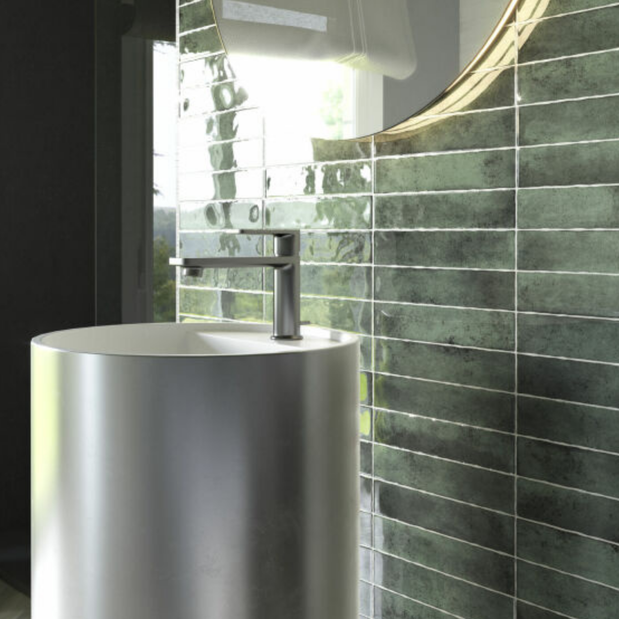 Cifre Ceramica Kalon Green Wandtegel 5x25cm